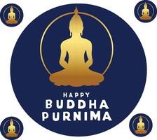 happy buddha purnima buddhism vector