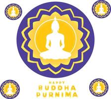 contento Buda purnima budismo vector