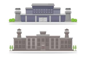 Prison buildings on white background vector