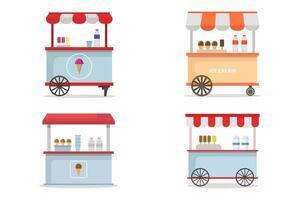 Ice cream kiosk on white background vector