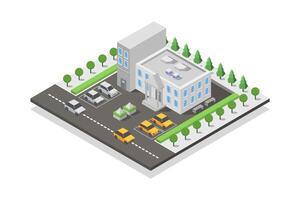 Isometric government building on white background vector