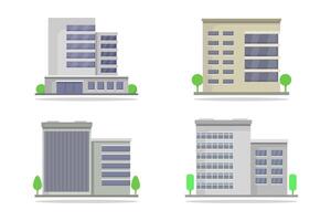 oficina edificios ilustrado en blanco antecedentes vector