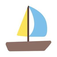 Sailboat Flat Icon Design vector