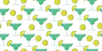 Margarita cocktail with slice of lime background. vector