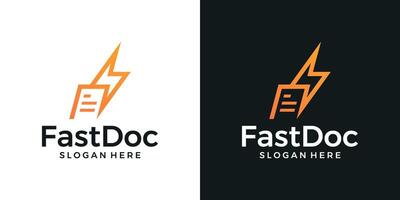 Fast logo design template document logo design graphic . Symbol, icon, creative. vector