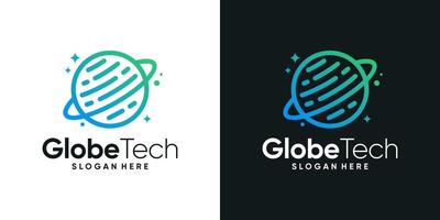 World tech logo design template. Modern icon globe, sphere, technology graphic design . Symbol, icon, creative. vector