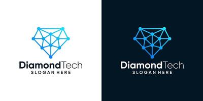 Diamond logo design template with abstract dot, molecule and network Internet system logo graphic design . icon, symbol, creative. vector