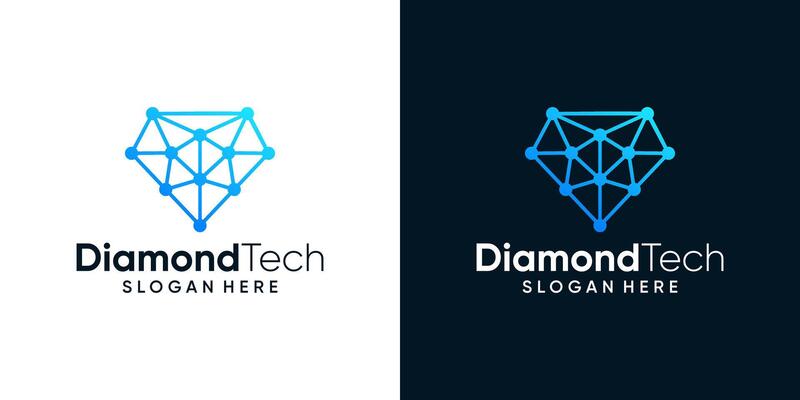 Diamond logo design template with abstract dot, molecule and network Internet system logo graphic design . icon, symbol, creative.