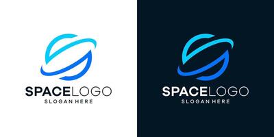 Planet logo design template with initial letter S graphic design . icon, symbol, creative. vector