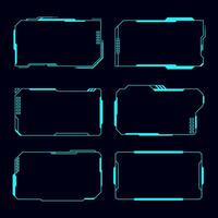 set futuristic frame HUD technology cyberpunk design element. Technology element. vector