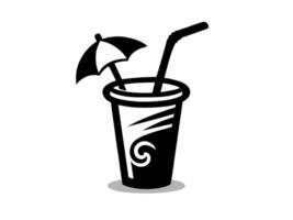 Illustration of beach drinks with a small umbrella vector