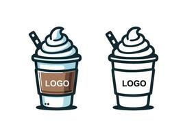 Ice cream or Drinks in cups vector