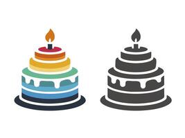 pastel de cumpleaños con velas vector