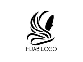 hijab mujer silueta logo vector