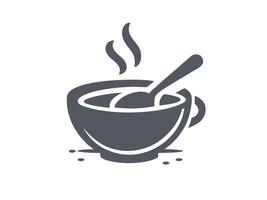 Silhouette of a bowl of warm porridge vector