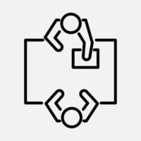 Negotiation Talk Line Icon vector