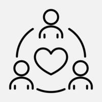 Team Relationship Line Icon vector