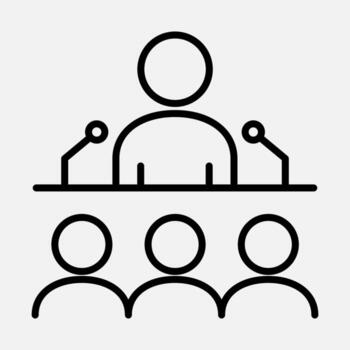 conferencia habla línea icono vector