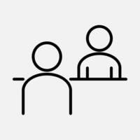 Meeting Desk Line Icon vector