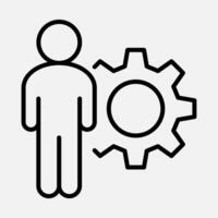 Performance Quality Worker Line Icon vector