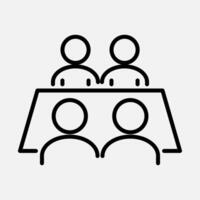 Meeting Desk Line Icon vector