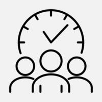 Work Time Line Icon vector