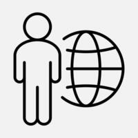 Global Outsources Line Icon vector