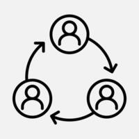 Workflow Networking Line Icon vector