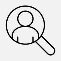 Job Search Human Resources Line Icon vector