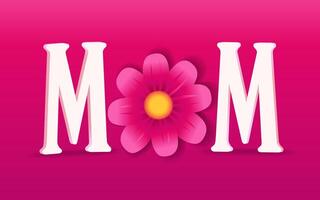 Happy Mother's Day gift card. Happy birthday Mom creative congrats with 3D graphic elements vector