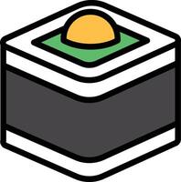 A sushi roll with a black background in the concept of Asian food vector