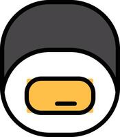 A sushi roll with a black background in the concept of Asian food vector