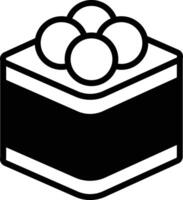 A sushi roll with a black background in the concept of Asian food vector