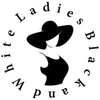 ladies in black and white logo design art vector