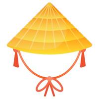 vietnamita tradicional sombrero no la cónico sombrero ilustración vector