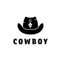 Cowboy hat guitar logo design concept idea vector