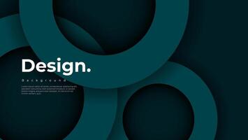 Abstract Dark Green Background with Circle Shapes Composition. Illustration vector