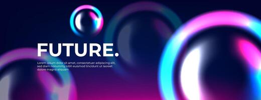 future technology background with circular neon light or lens. abstract wallpaper design. illustration vector