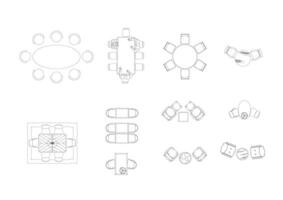 furniture icon interior plan view top set. architecture house table line home outline apartment collection isolated layout design project blueprint. vector