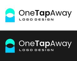 One touch icon technology application company logo design. vector