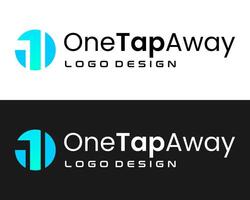 One touch icon technology application company logo design. vector