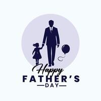 A man and a child holding hands and the words happy fathers day vector