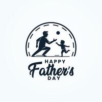 A man and a child holding hands and the words happy fathers day vector