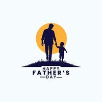 A man and a child holding hands and the words happy fathers day vector