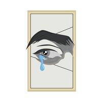 ilustración de llorando ojo vector