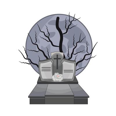 illustration of graveyard
