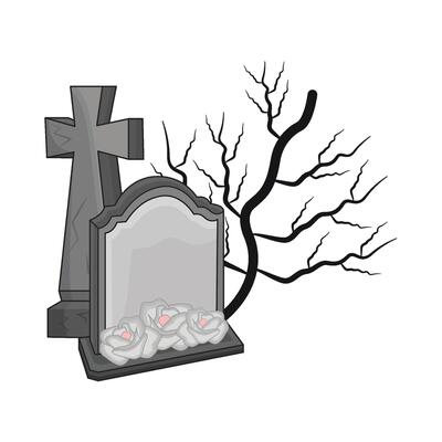 illustration of grave