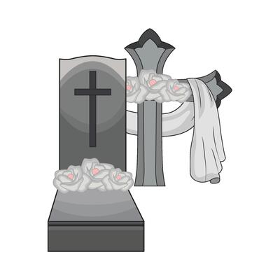 illustration of grave