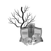 ilustración de cementerio vector