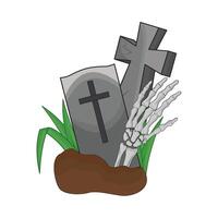 illustration of grave vector